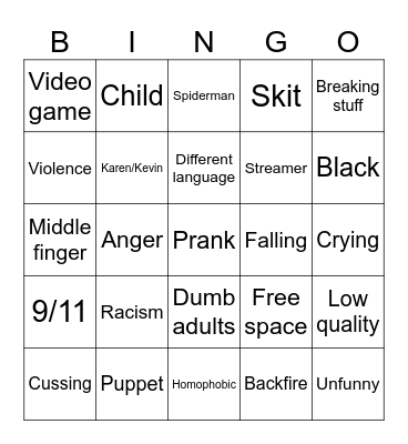 Offensive Bingo Card