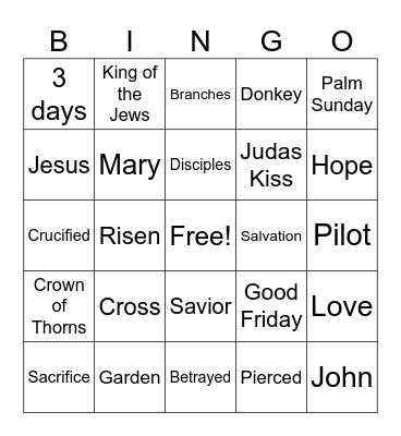 Easter Bingo Card