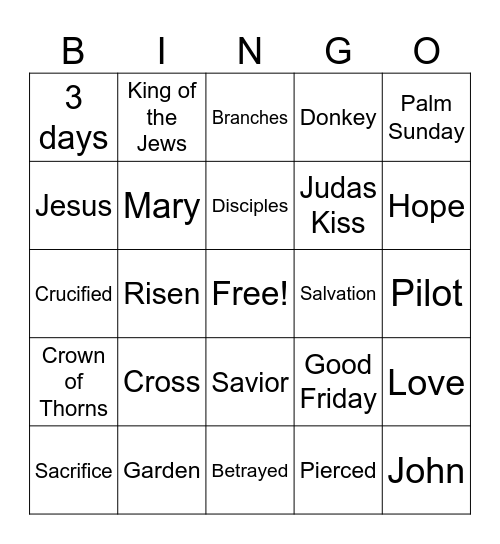 Easter Bingo Card