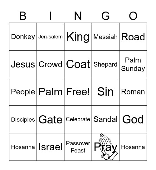 Palm Sunday Bingo Card