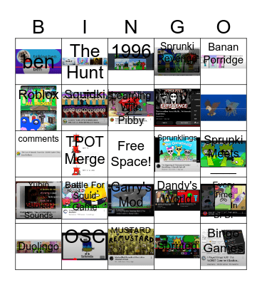 Youtube Bingo Card