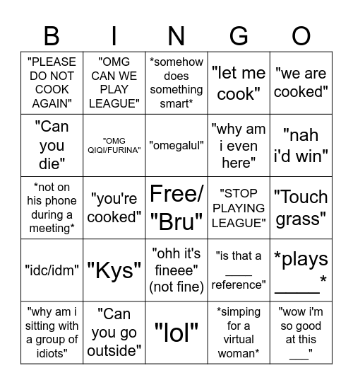 The Matthew Bingo Card! Bingo Card