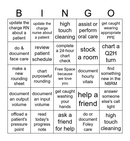 Skin Bud Bingo Card