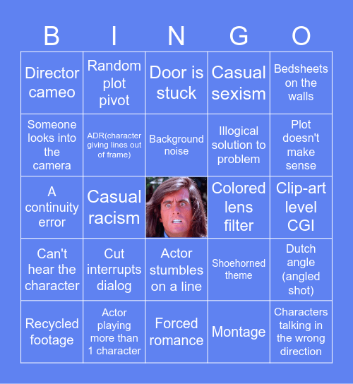 Samurai Cop Bingo Card