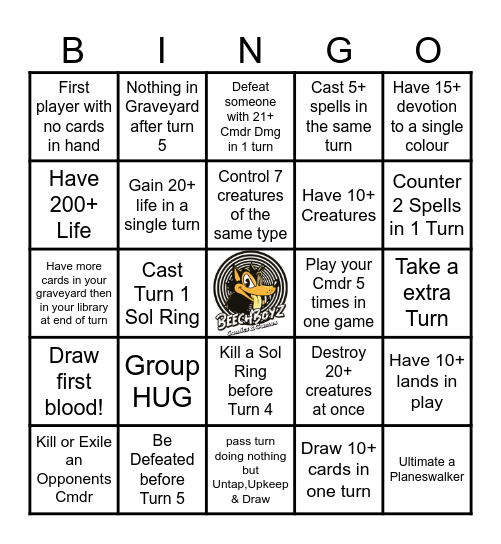 MTG Commander Bingo! Bingo Card