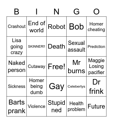 Simpson bingo Card