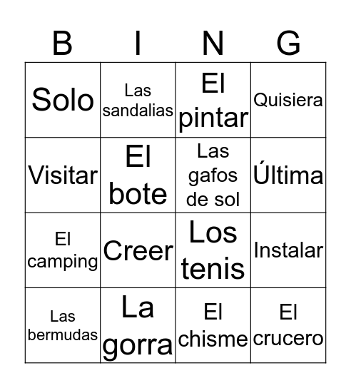 Bingo Card