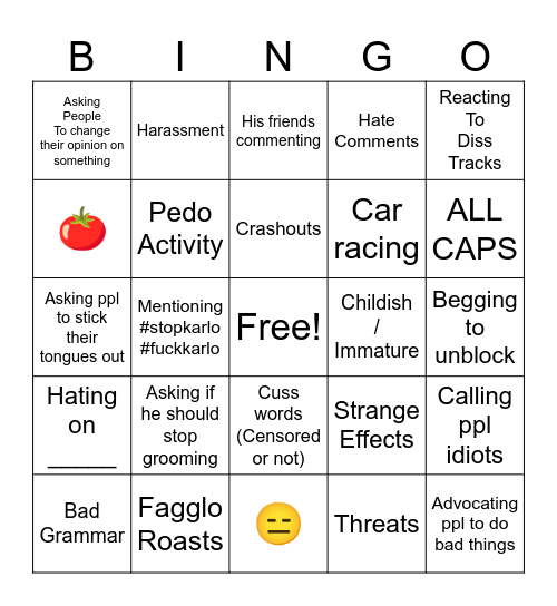 Karlo Bingo Card