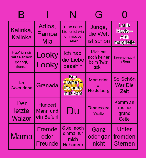 Annemieks Schlager Bingo Card