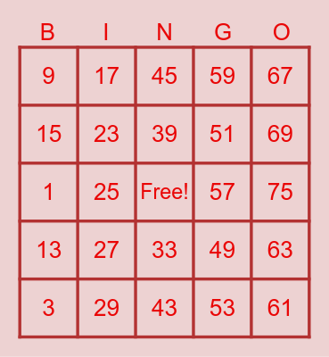 Bingo Card