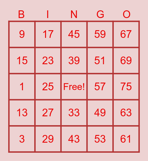 Bingo Card