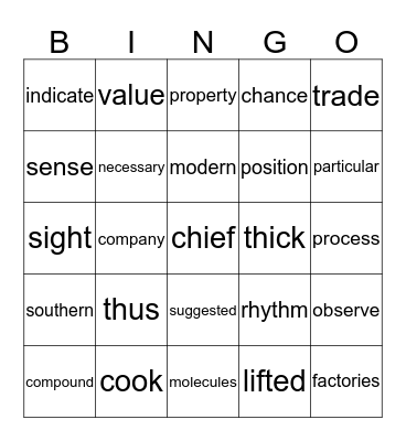 Kerby Bingo Card