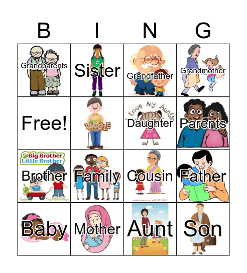 FAMILY Bingo Card