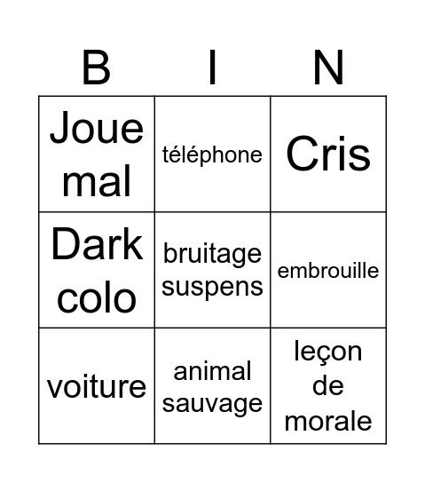 Préshot 1ere Bingo Card