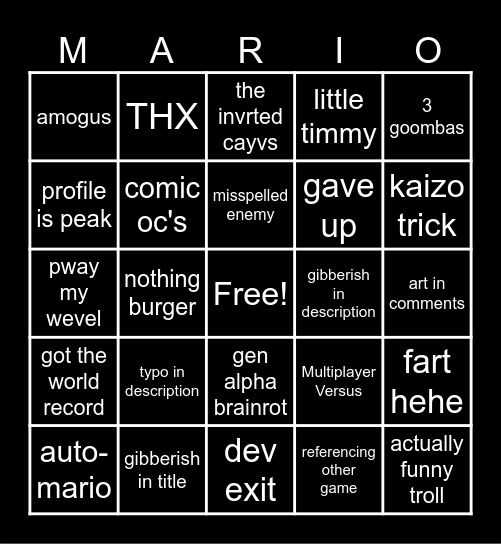 Hot Level Bingo Card