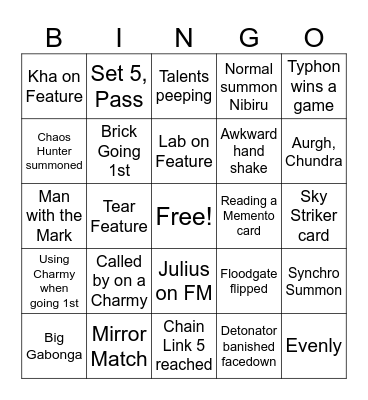 FRENCH OPEN BINGO NR. 2 Bingo Card