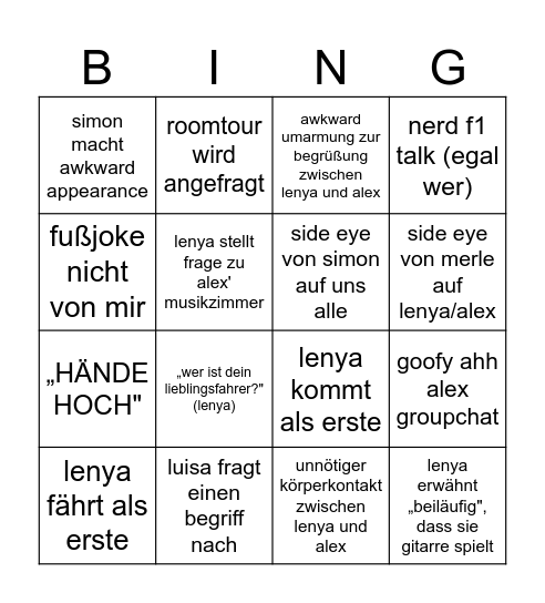 f1 gucken bingo Card