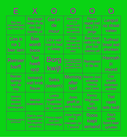 Bing(ex)o Bingo Card