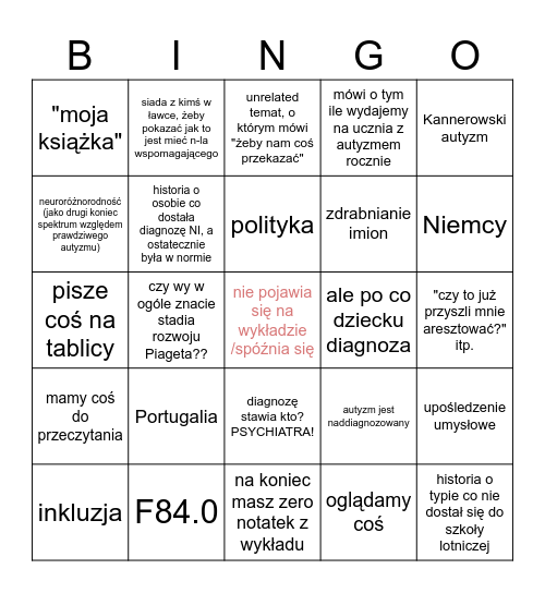 Moszyńska bingo Card