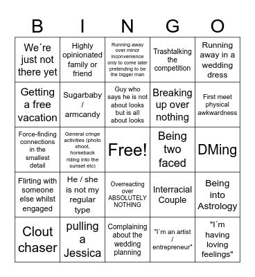 Love is Blind Bingo Card