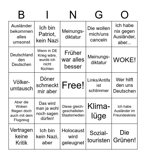 Nazi-Bingo Card