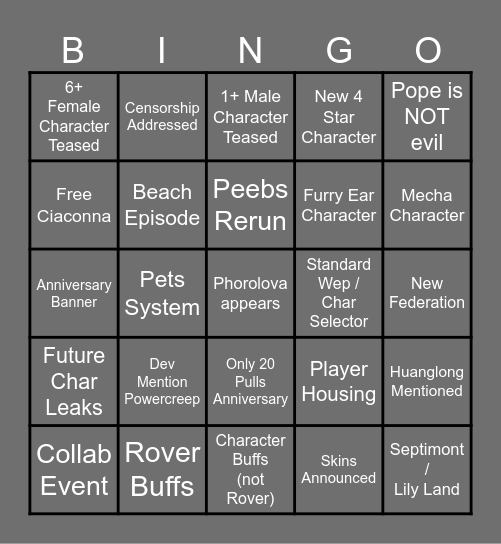 Anniversary Trailer Bingo Card