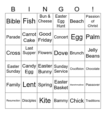 IRCC Easter Bingo Card