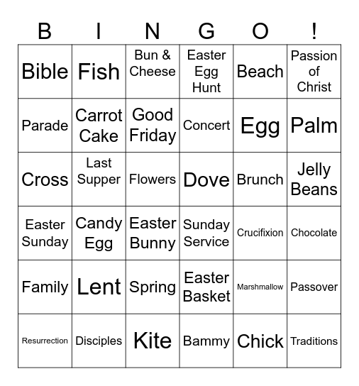 IRCC Easter Bingo Card