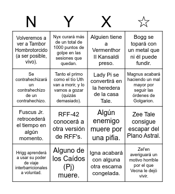 Los Caídos intentan cosas, sale mal, 100% real no fakes Bingo Card
