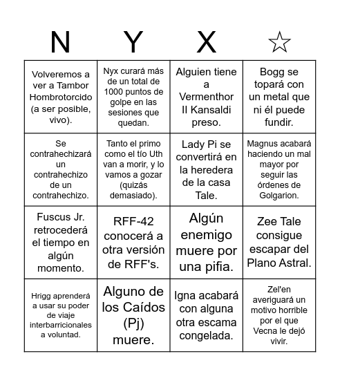 Los Caídos intentan cosas, sale mal, 100% real no fakes Bingo Card