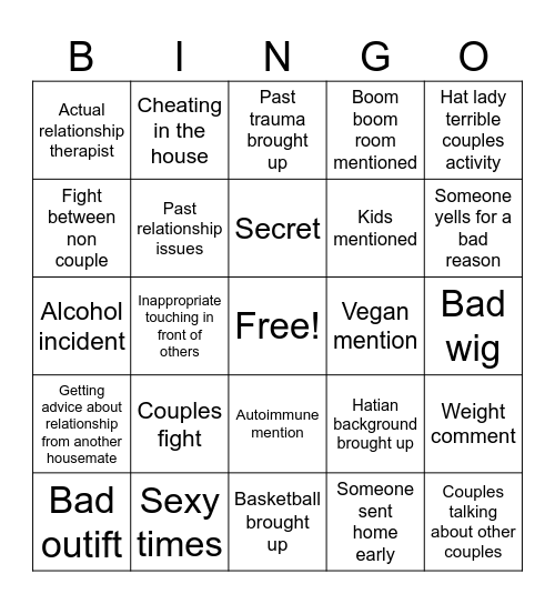 Ratchet Bingo Card
