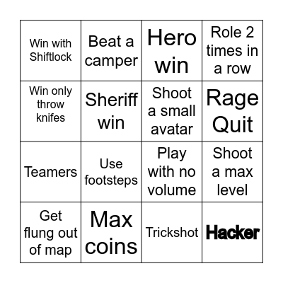 MM2 Bingo Card