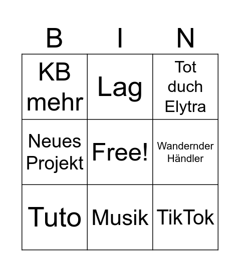 MC Bingo Card