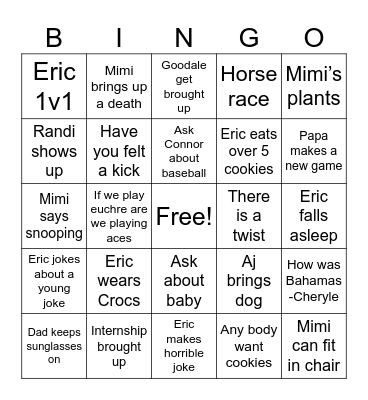 Easter Bingo Card