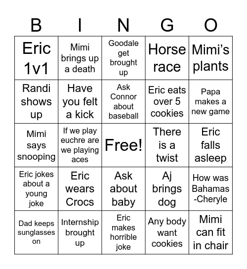 Easter Bingo Card