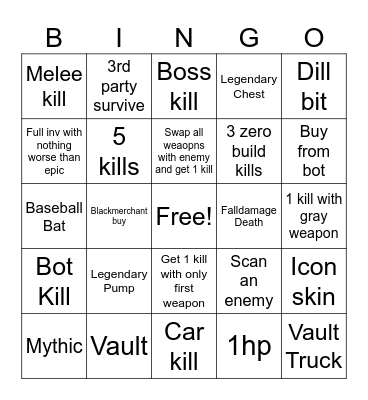 Fn bingo Card