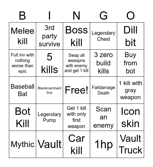 Fn bingo Card