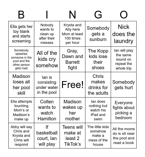 OBX bingo predictions Bingo Card