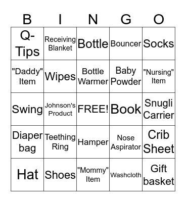 Safari Gift BINGO! Bingo Card
