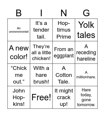 Easter Bingo Card