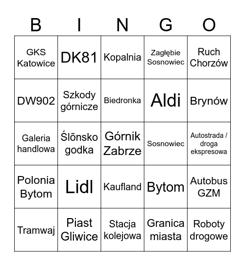 GZM Bingo Card
