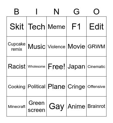 IG Bingo Card