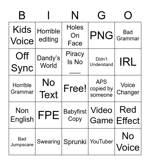 Reacting To Fake Anti Piracy Screens Bingo Card