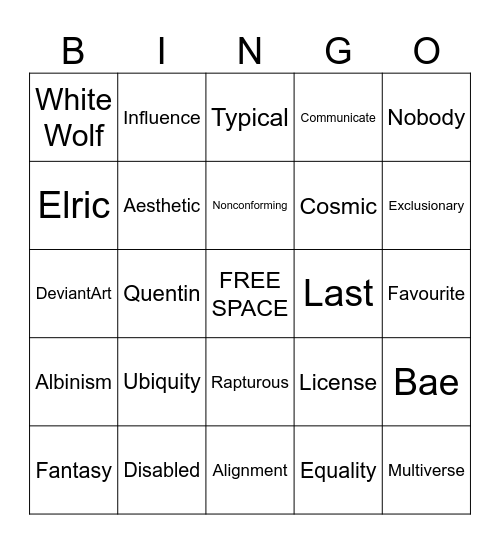 TYG Pay Attention Bingo Card