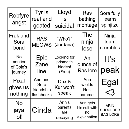 s3p1 Bingo Card