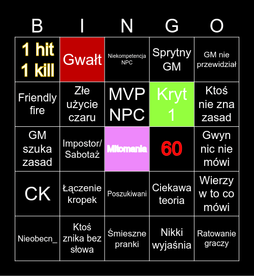 AKT I Ekipa Bingo Card