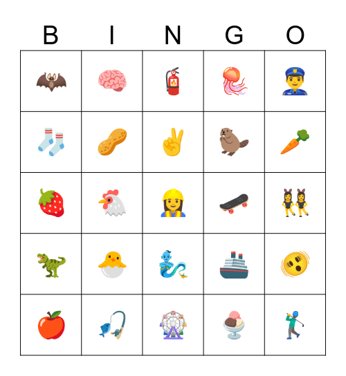 Emoji Bingo (Version 2) Bingo Card