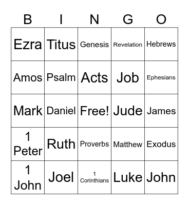BIBLE BINGO Card