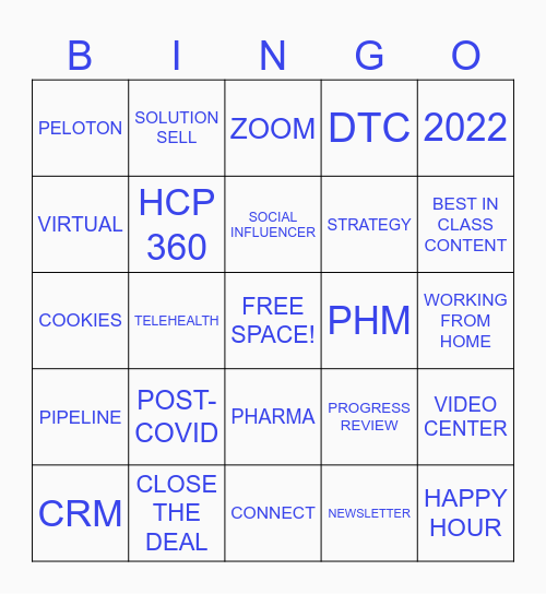 Sales Meeting Bingo Card