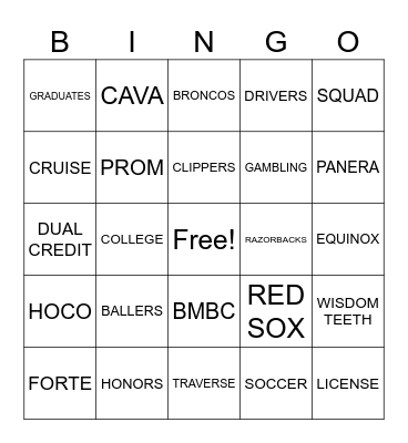 Growing Up Gullo Bingo Card